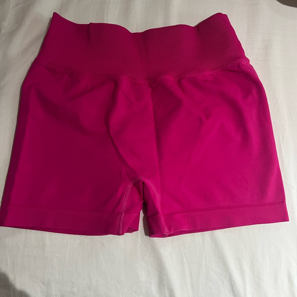 Pink gym shorts